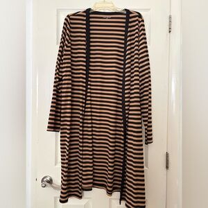 Striped Open Cardigan